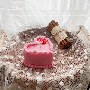 수제몰드 - 하트 케이크 생크림 디자인 1구 실리콘몰드