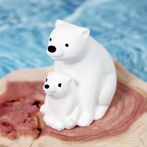 수제몰드 - 엄마아기북극곰 3d 1구 실리콘몰드
